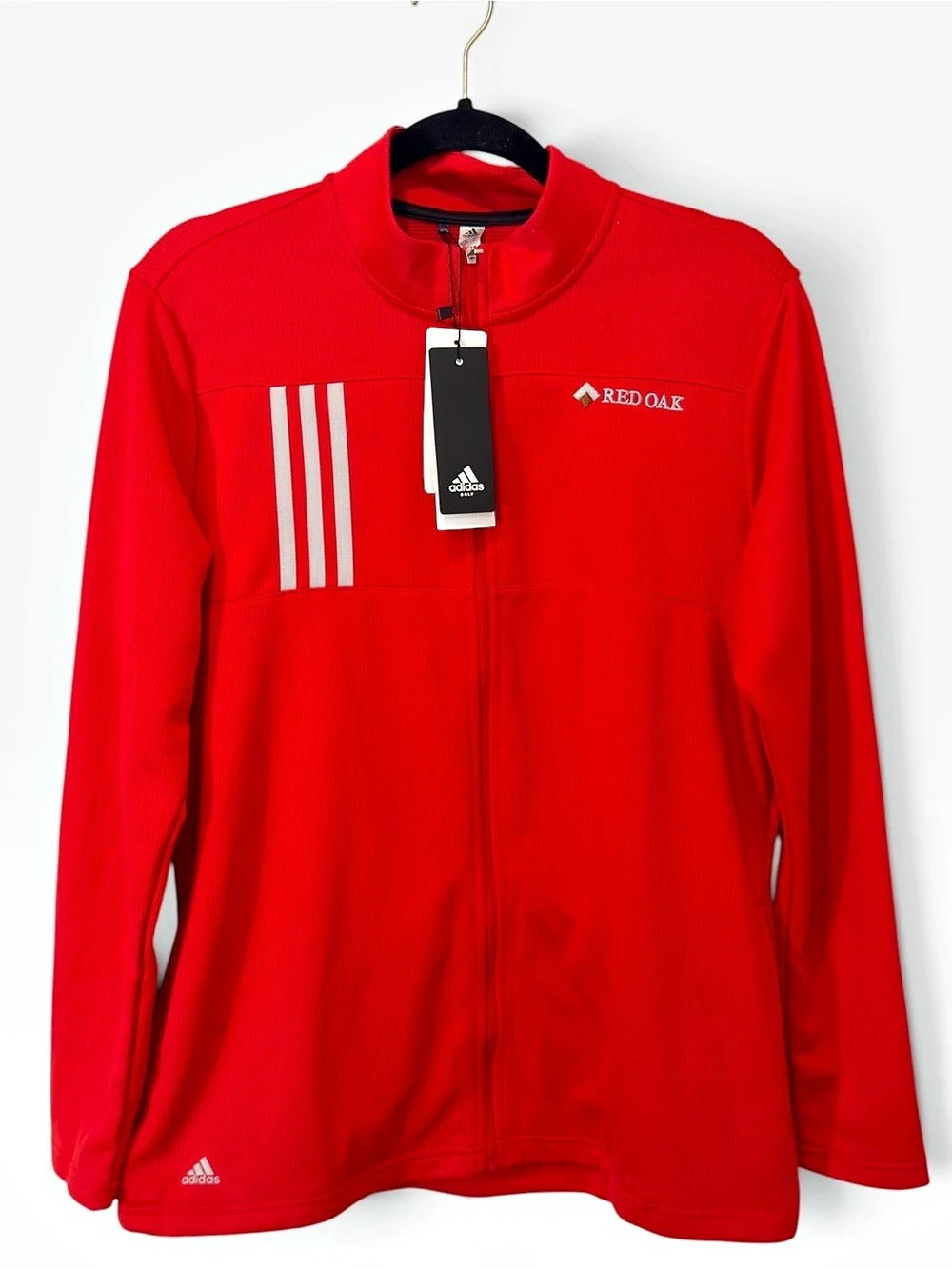 Adidas Women’s XL Red 3-Stripes Full Zip Golf Jacket Red Oak NWT